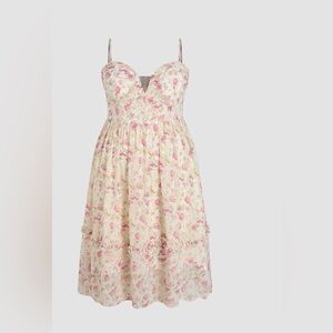 Cider V- Wire Floral Midi Dress